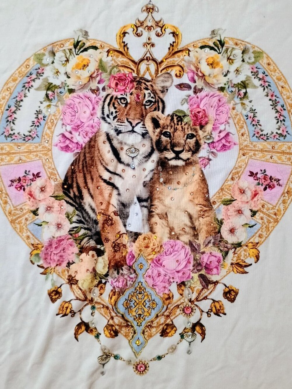 Camilla Kids Made With Love Tiger & Lion Cub Crystal Top Size 12 NWT